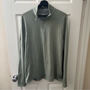 Allbirds Tencel Merino Wool Blend Green Run Mid Layer Jacket 1/4 zip Size L